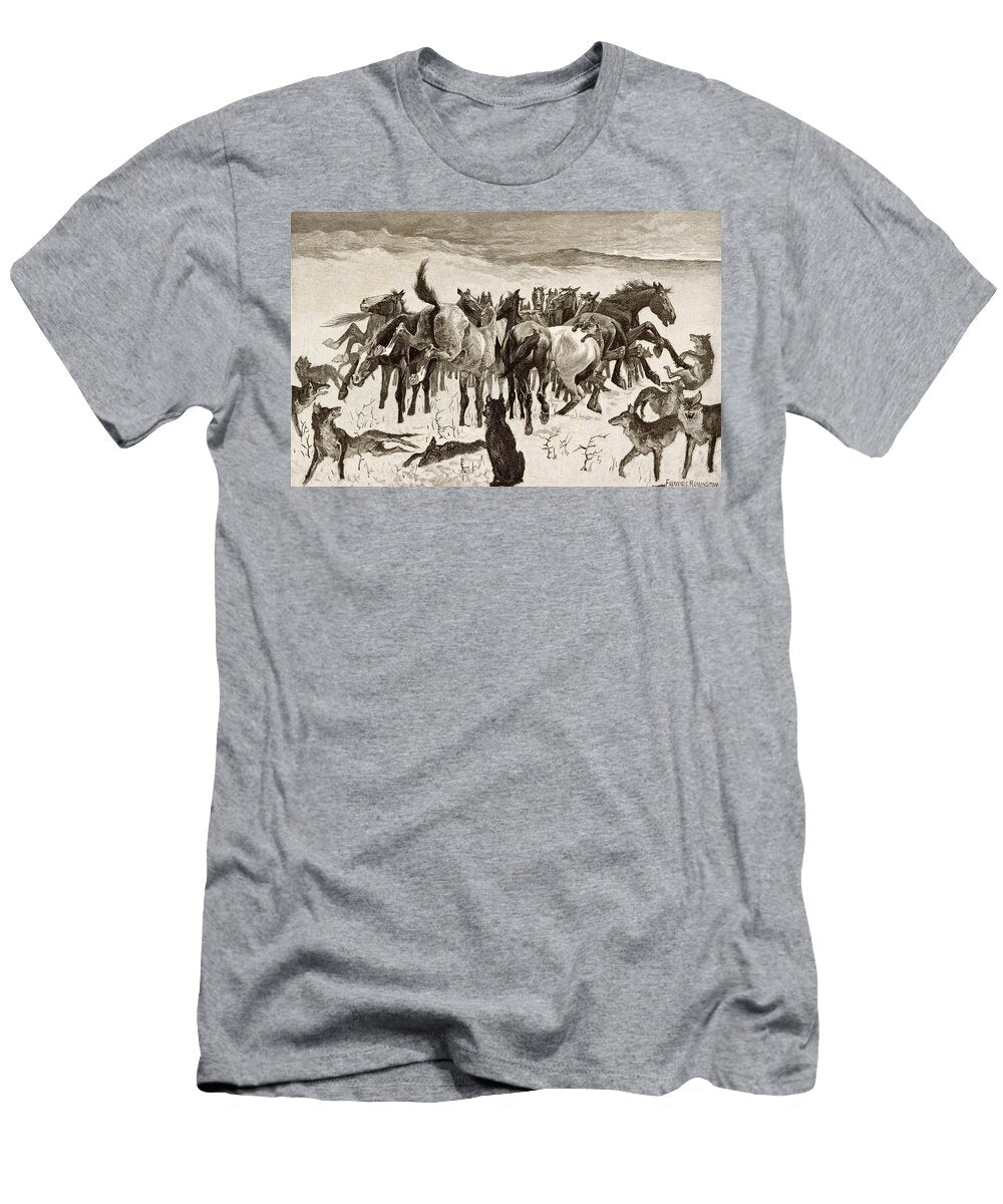 2 Broncos and Timber Wolves Frederic Remington T-Shirt