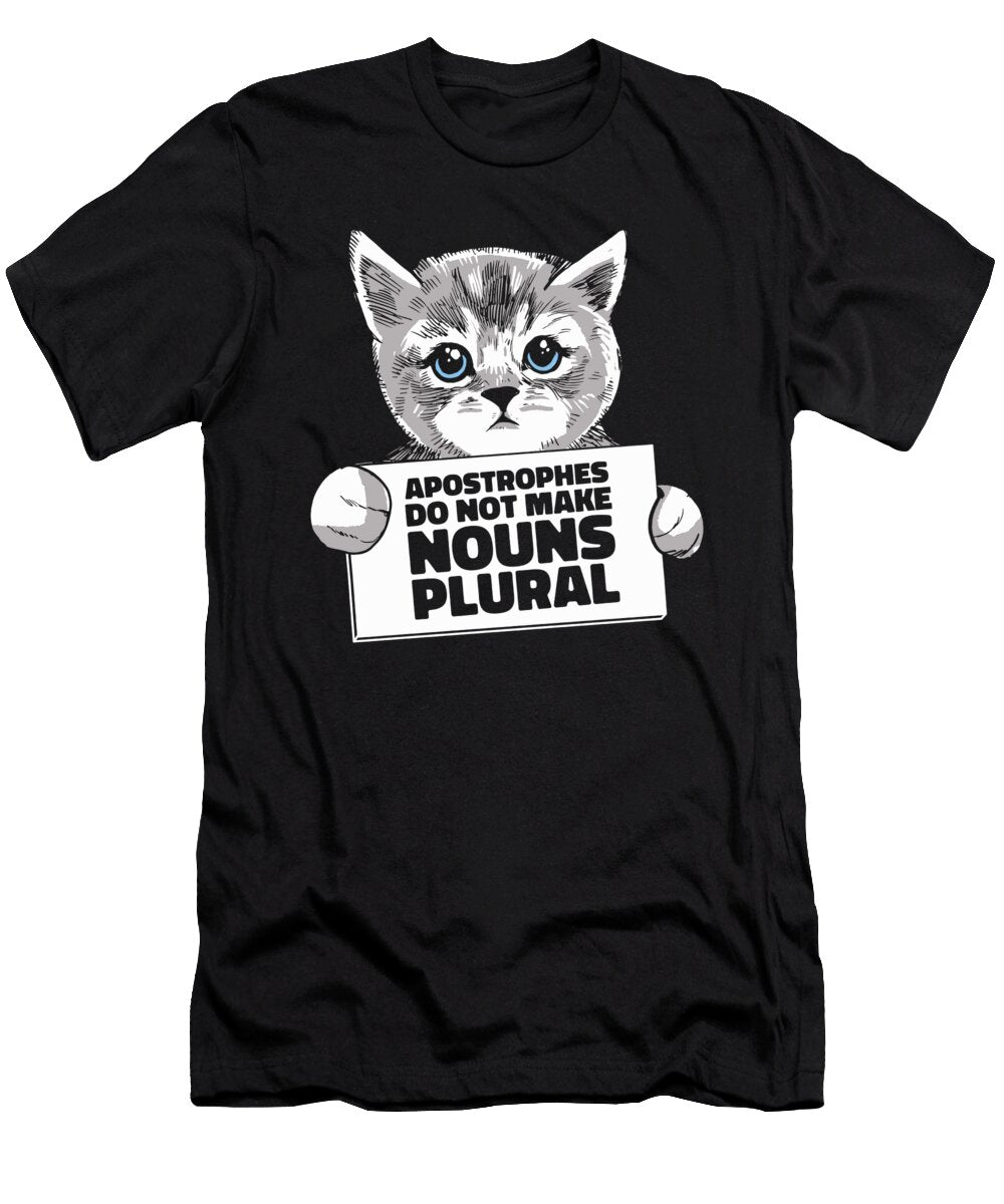 2 Cat Grammar Apostrophe English Grammar Police Toms Store T-Shirt