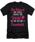 2 Counselor Gift She Believed She Could Change the World Became a Counselor Kanig Designs T-Shirt