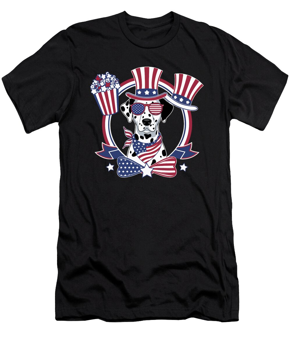 2 Dalmatian American USA Flag Sunglasses 4th of Sophie Eleanor T-Shirt