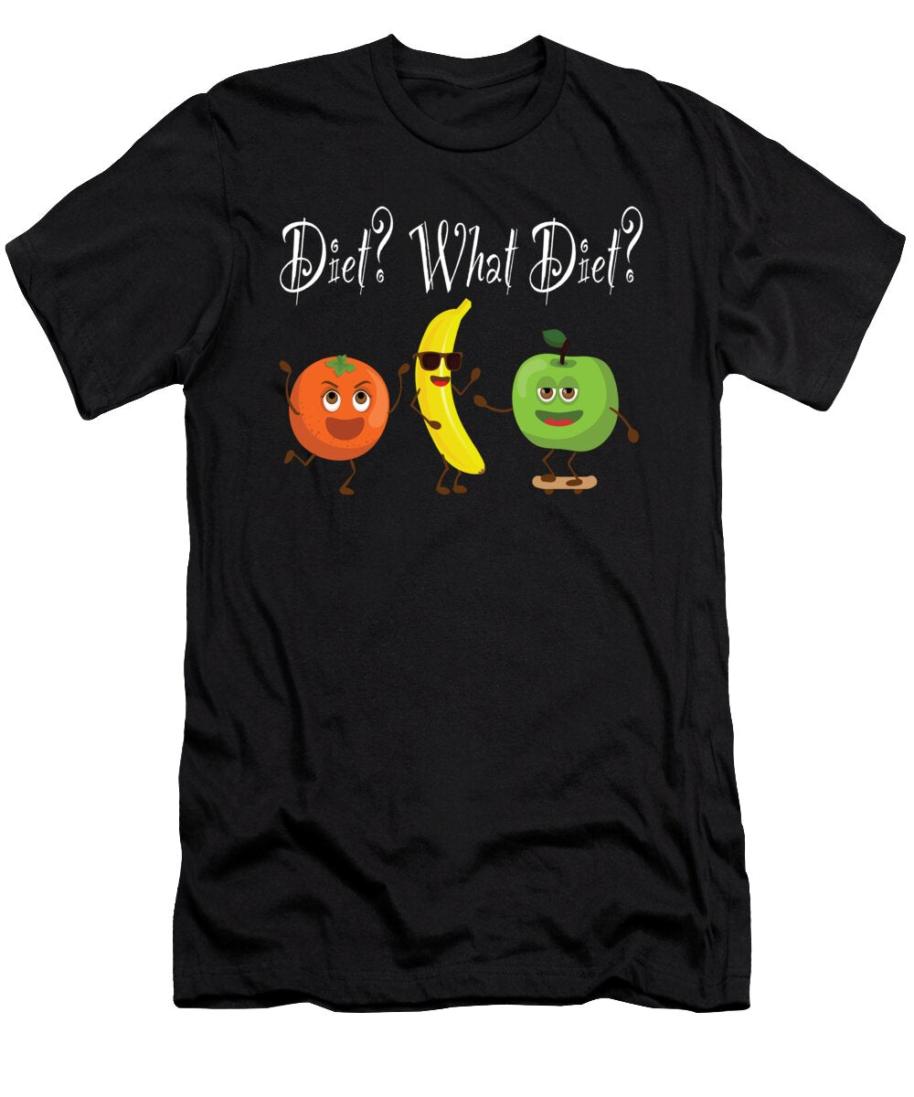 2 Diet What Diet Diet Fruit Funny Saying Remove Steven Zimmer T-Shirt