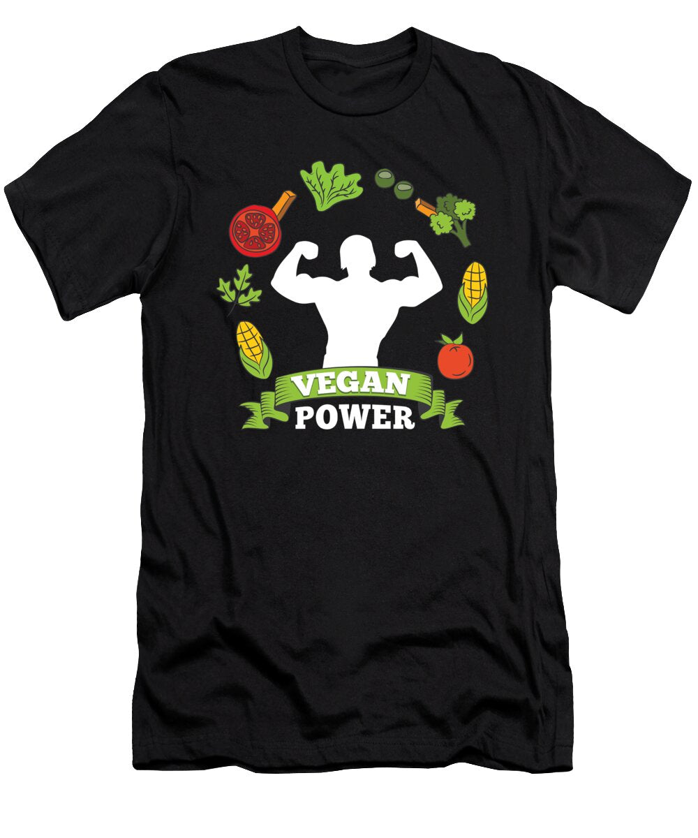2 Fitness Bodybuilder Bodybuilding Vegan Power Gift Idea Haselshirt T-Shirt
