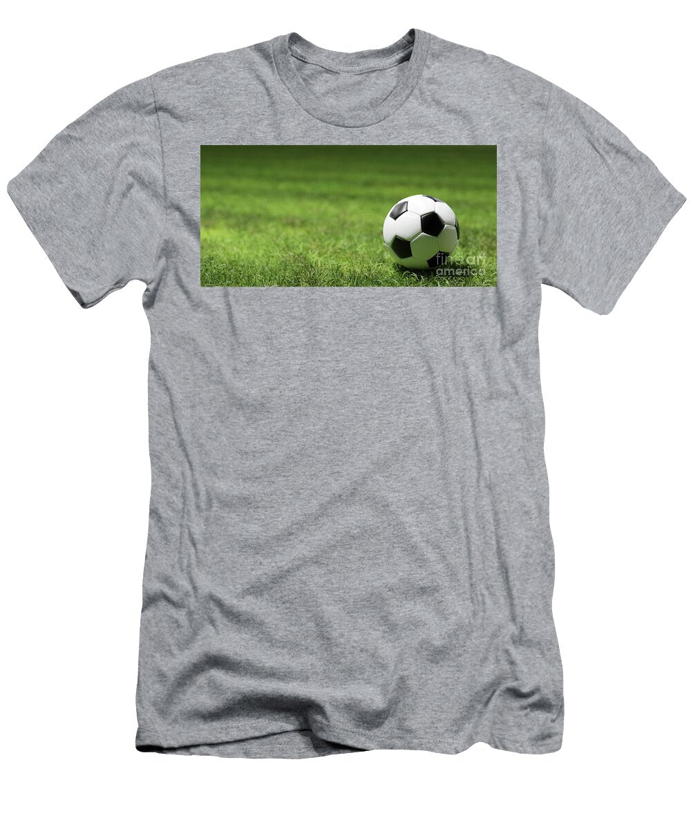 2 Football Soccer Ball on Grass Field Michal Bednarek T-Shirt