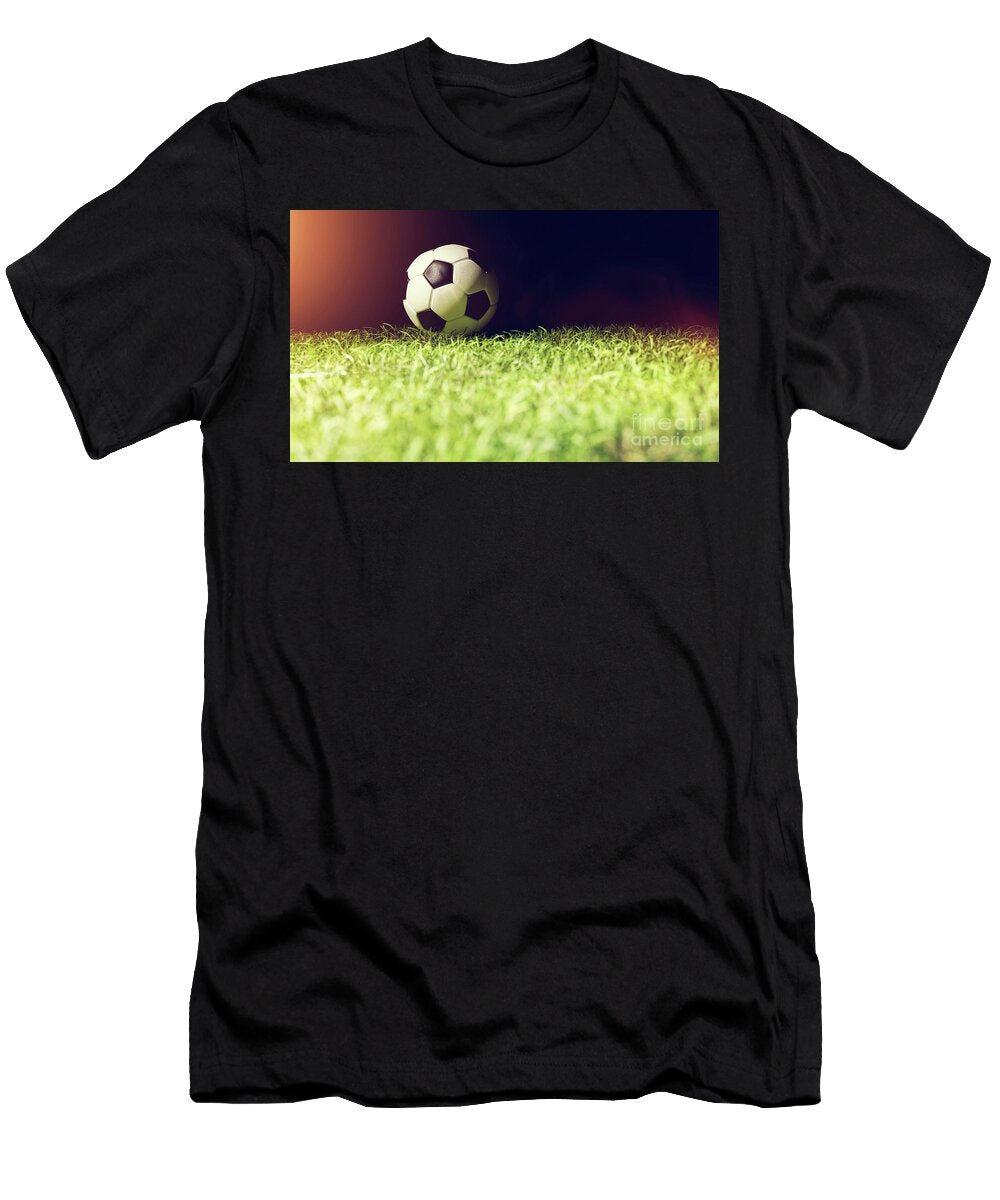 2 Football Soccer Ball on Grass Michal Bednarek T-Shirt
