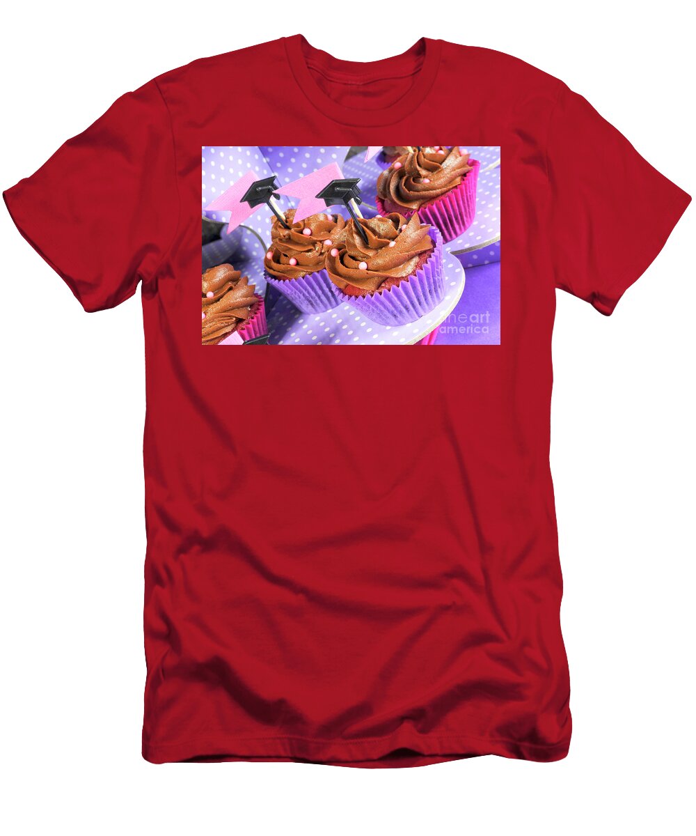 2 Graduation Day Pink and Purple Party Cupcakes Milleflore Images T-Shirt