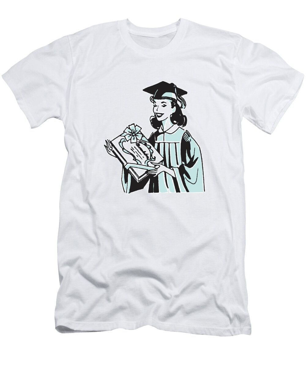 2 Happy Female Graduate Holding Diploma Csa Images T-Shirt
