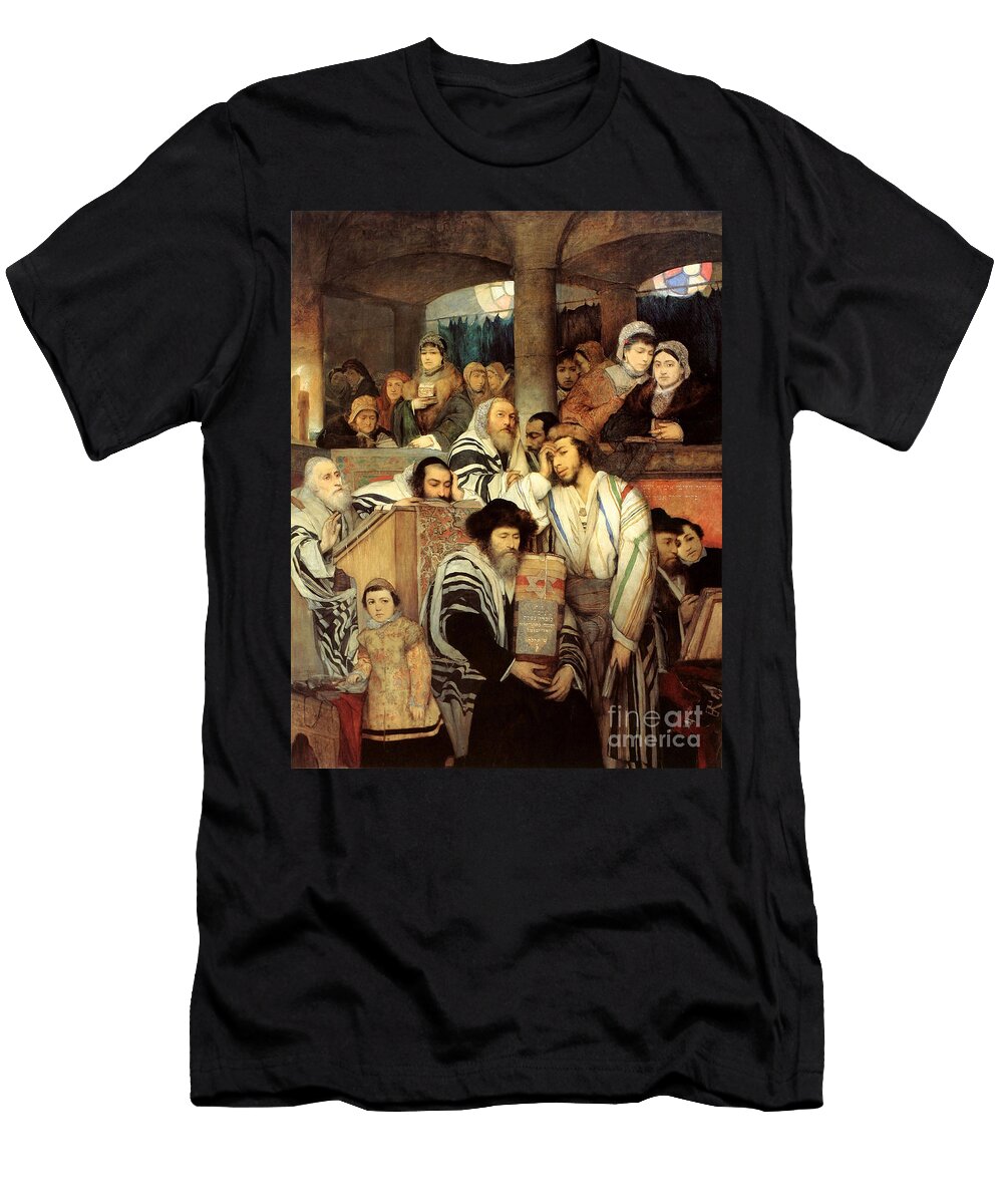 2 Jews Praying in the Synagogue on Yom Kippur Maurycy Gottlieb T-Shirt