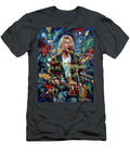 2 Kurt Cobain with Guitar Abstract Portrait Art of Music Icons Iconic Musicians Legend Painting Sampadart Gallery T-Shirt