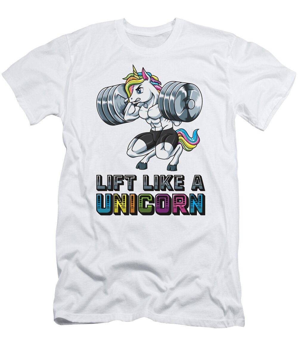 2 Lift Like a Unicorn Fitness Weightlifting Muscle Mister T-Shirt