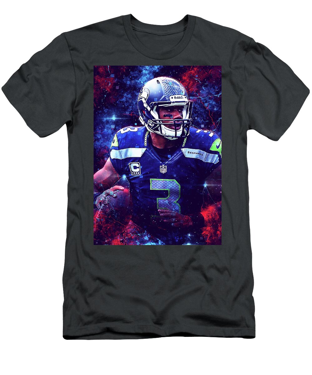 2 Player NFL Russell Wilson Russellwilson Russell Wilson Seattle Seahawks Player American Football Wrenn Huber T-Shirt