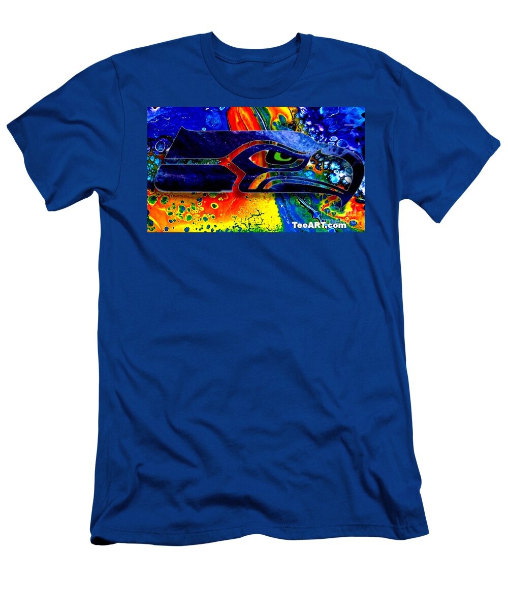 2 Seattle Seahawks Abstract Art Teo Alfonso T-Shirt