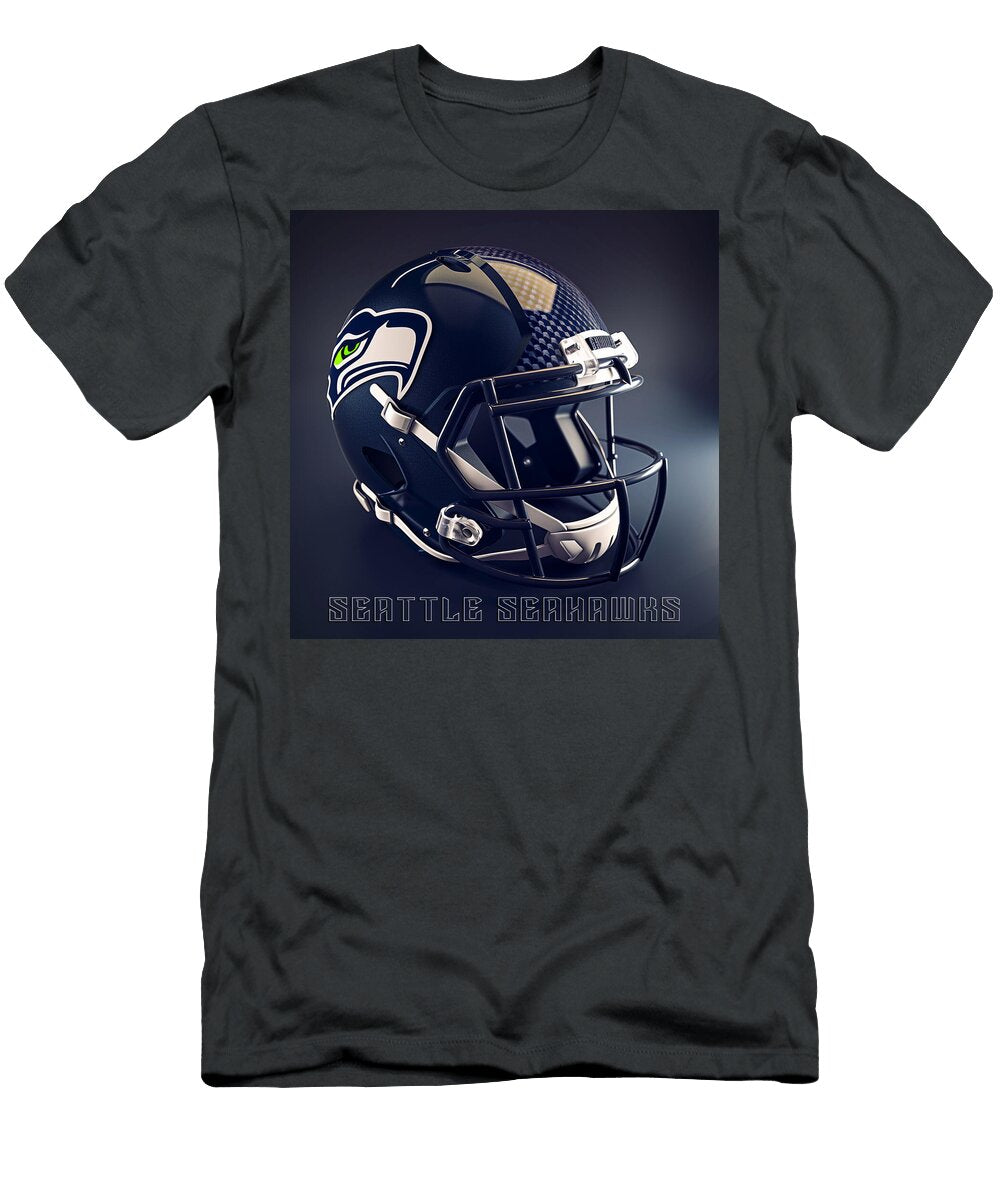 2 Seattle Seahawks Football Helmet Kevin Walker and Pixel Reverie T-Shirt