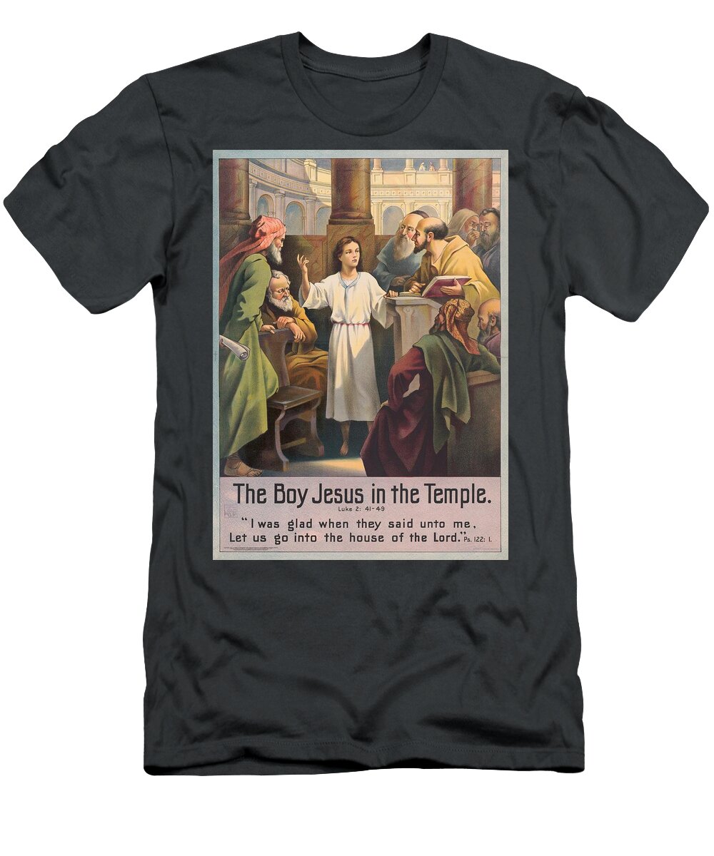 2 the Boy Jesus in the Temple Stecher Litho Co T-Shirt