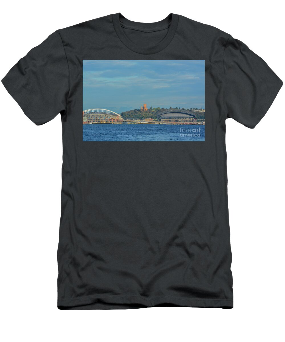 2 the Downtown Seattle Waterfront and Skyline on Elliott Bay in King County Washington Norm Lane T-Shirt