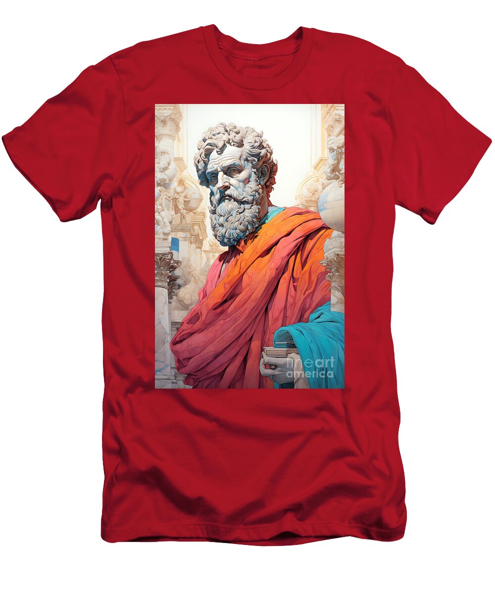 2 the Scholar Retro Pen and Ink Illustration By Asar Studios Celestial Images T-Shirt