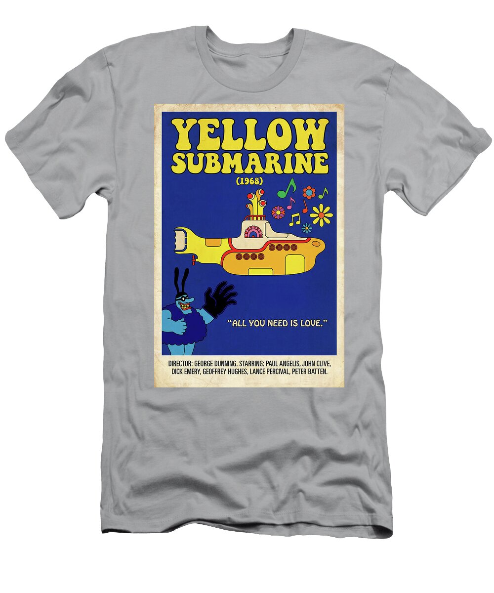 2 Yellow Submarine Minimal Movie Poster Retro Film Poster Vintage Sampadart Gallery T-Shirt