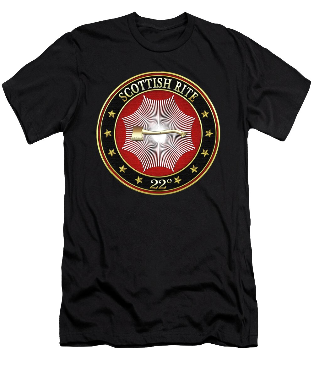 22nd Degree Knight of the Royal Axe Jewel on Black Leather Serge Averbukh T-Shirt