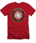 22nd Degree Knight of the Royal Axe Jewel on Red Leather Serge Averbukh T-Shirt