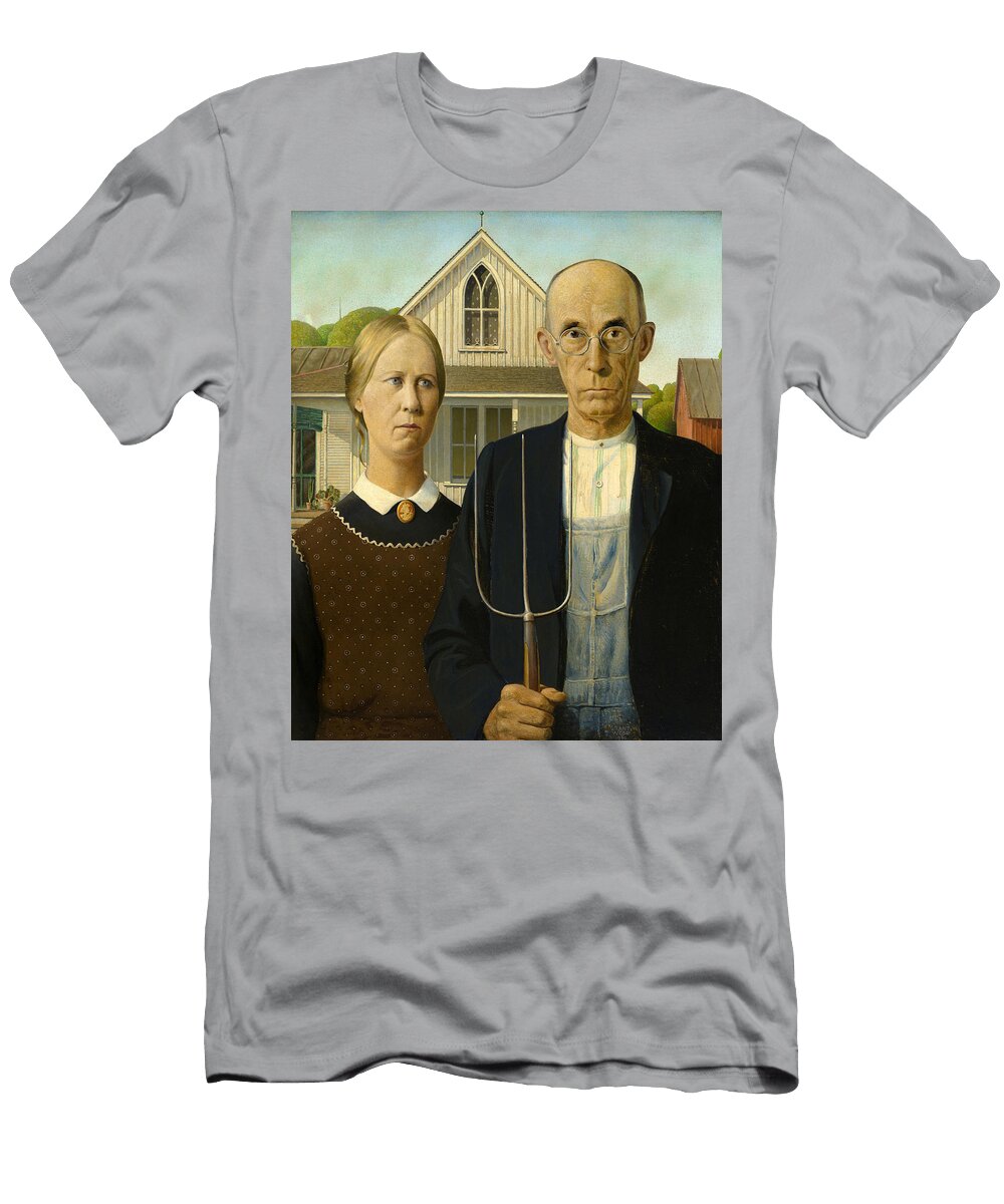 25 American Gothic Grant Wood T-Shirt