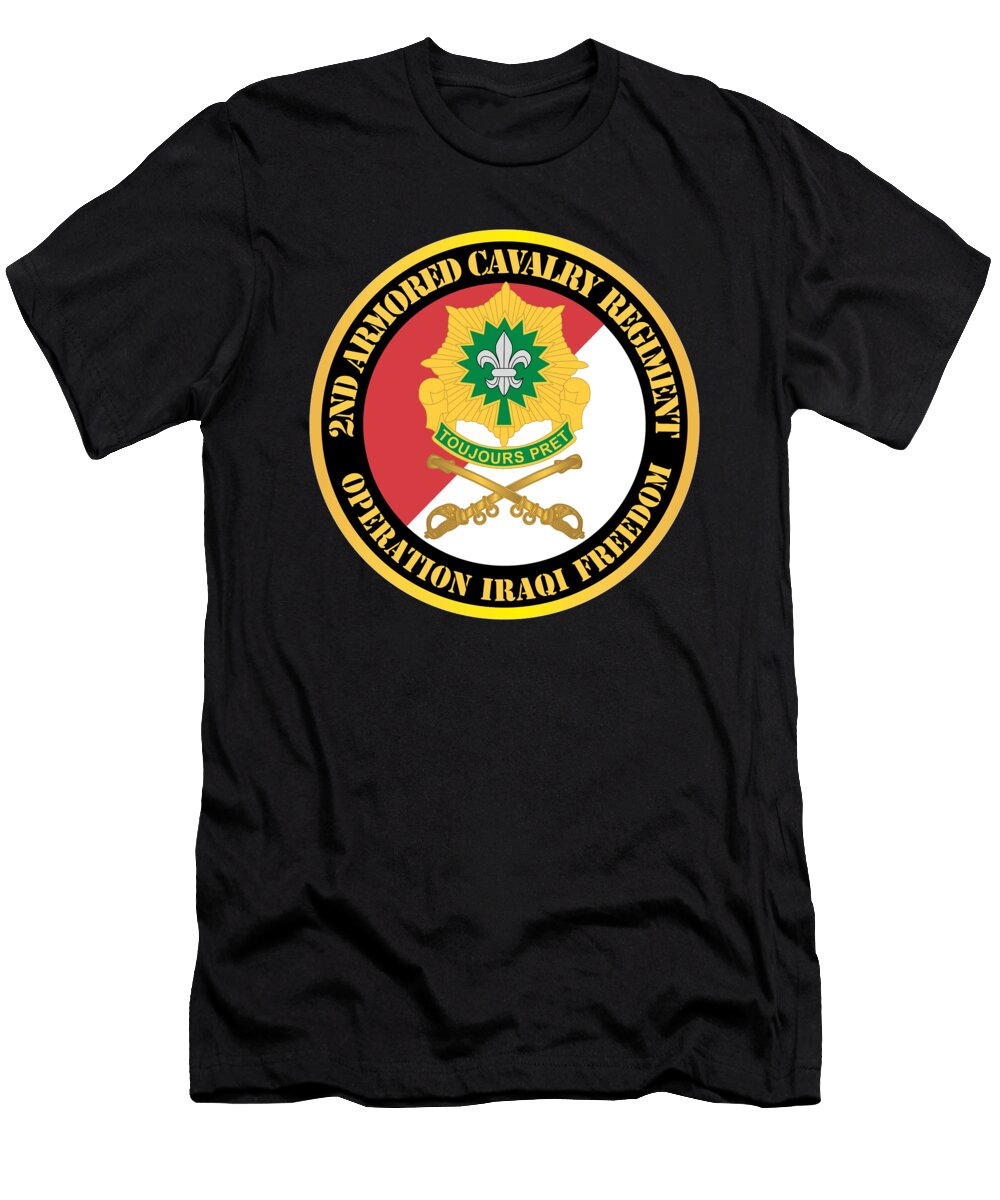 2nd Armored Cavalry Regiment Dui Red White Operation Iraqi Freedom X 300 Tom Adkins T-Shirt
