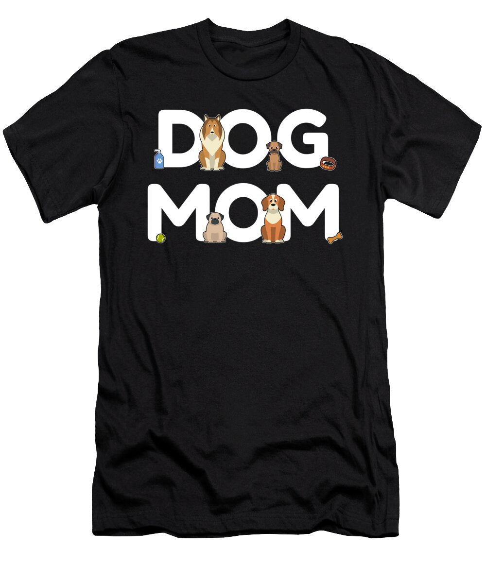 3 Dog Mom Dog Lady Mama Puppy Barking Walking Mister T-Shirt