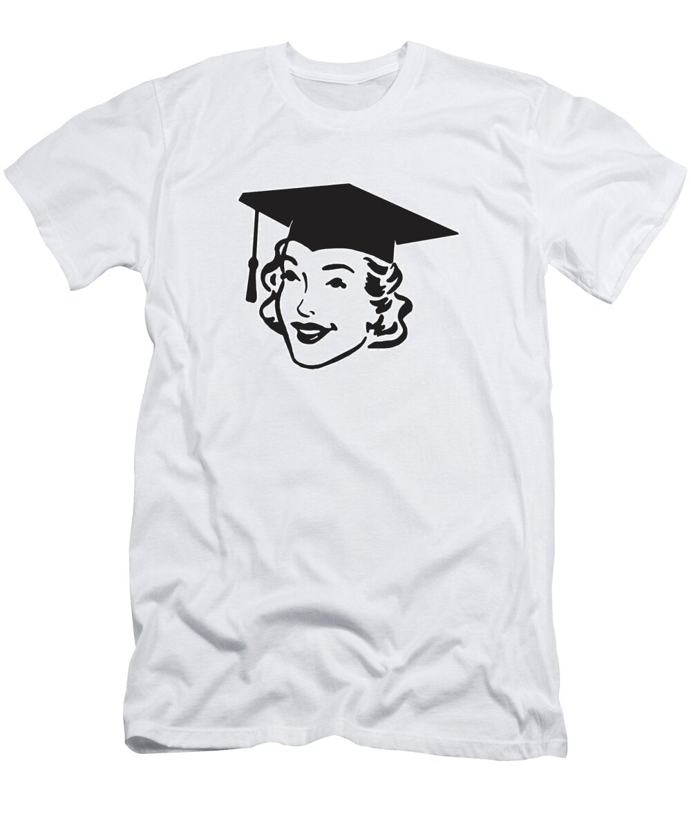 3 Female Graduate Wearing Mortarboard Csa Images T-Shirt