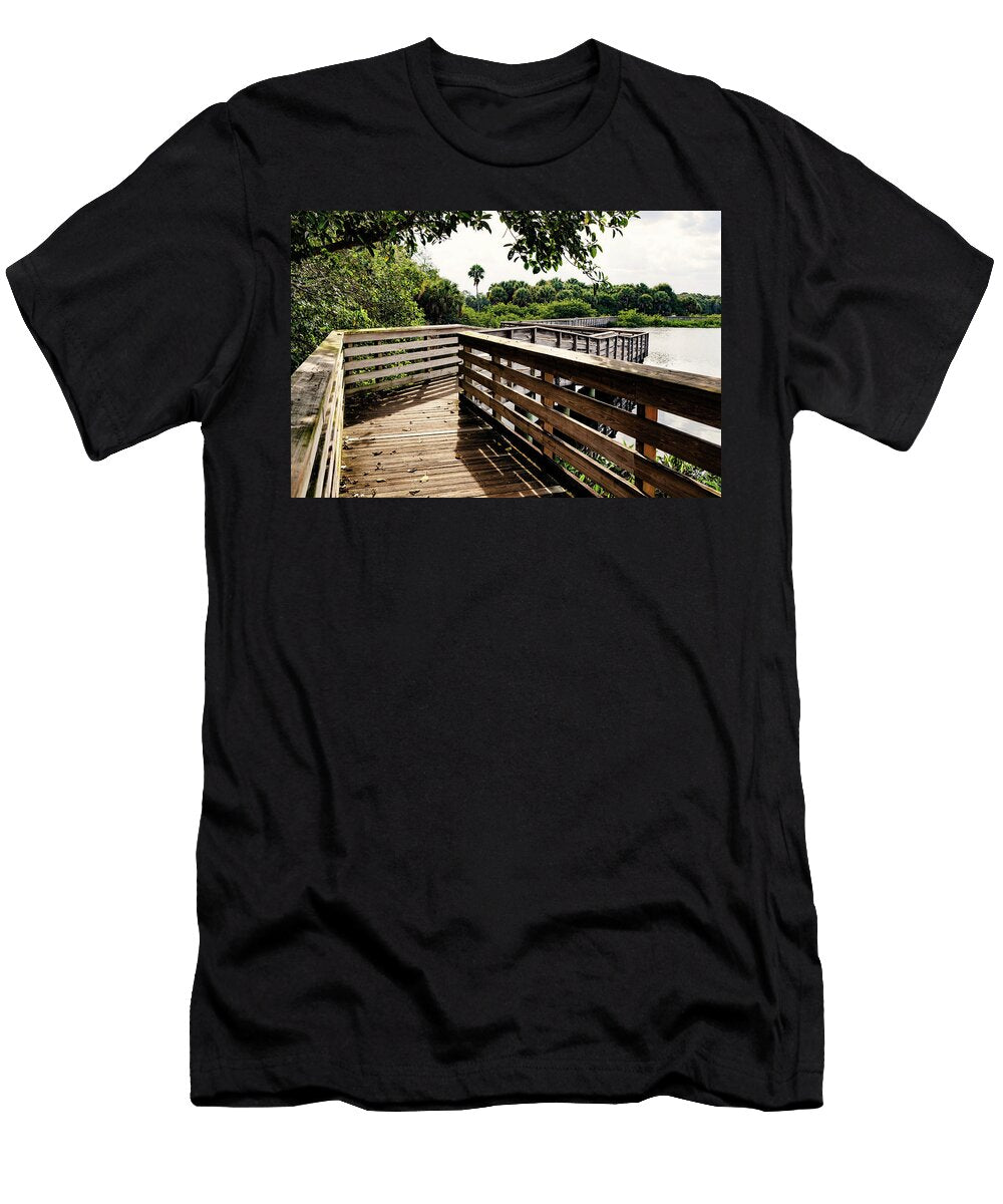 3 Florida Boynton Beach Green Cay Nature Center Wetlands Wooden Footpath Laura Diez T-Shirt