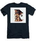 3 Graduated Cartoon Cap on Happy Dog Pavel Shlykov T-Shirt