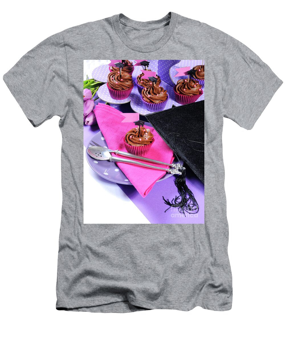 3 Graduation Day Pink and Purple Party Cupcakes Milleflore Images T-Shirt