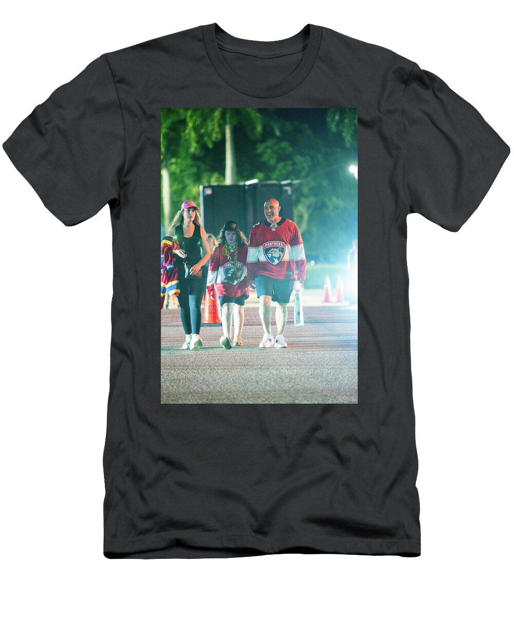 3 Happy Fans Leaving the Panthers Oilers Game Sunrise Florida 2025 Felix Mizioznikov T-Shirt