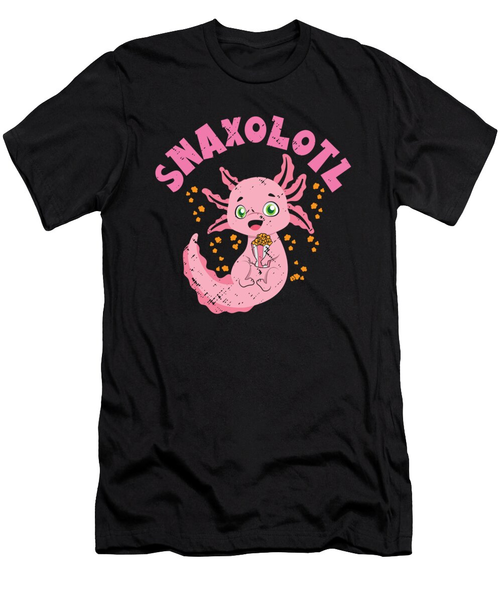3 Just a Snaxolotl Who Loves Popcorn Axolotl Toms Store T-Shirt
