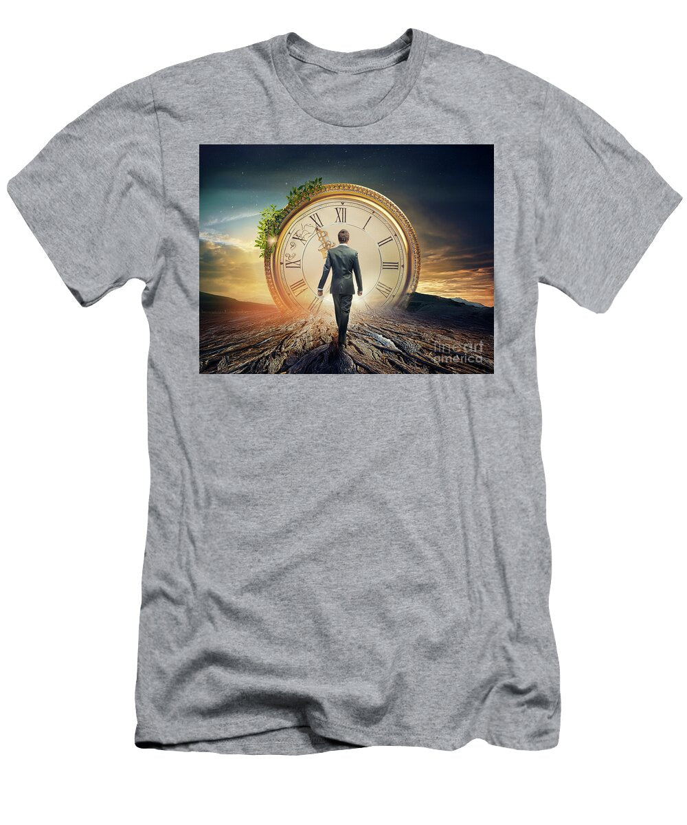 3 Lonely Figure in Cloudy Tunnel Concept of Entrance to the After Turgay Koca T-Shirt