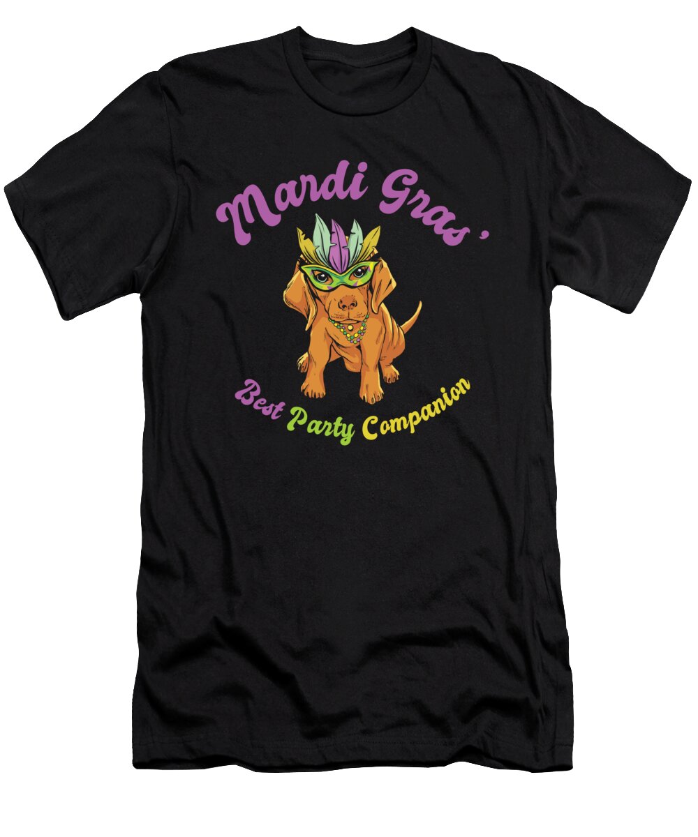 3 Mardi Gras Carnival Golden Retriever Party Costume Toms Store T-Shirt