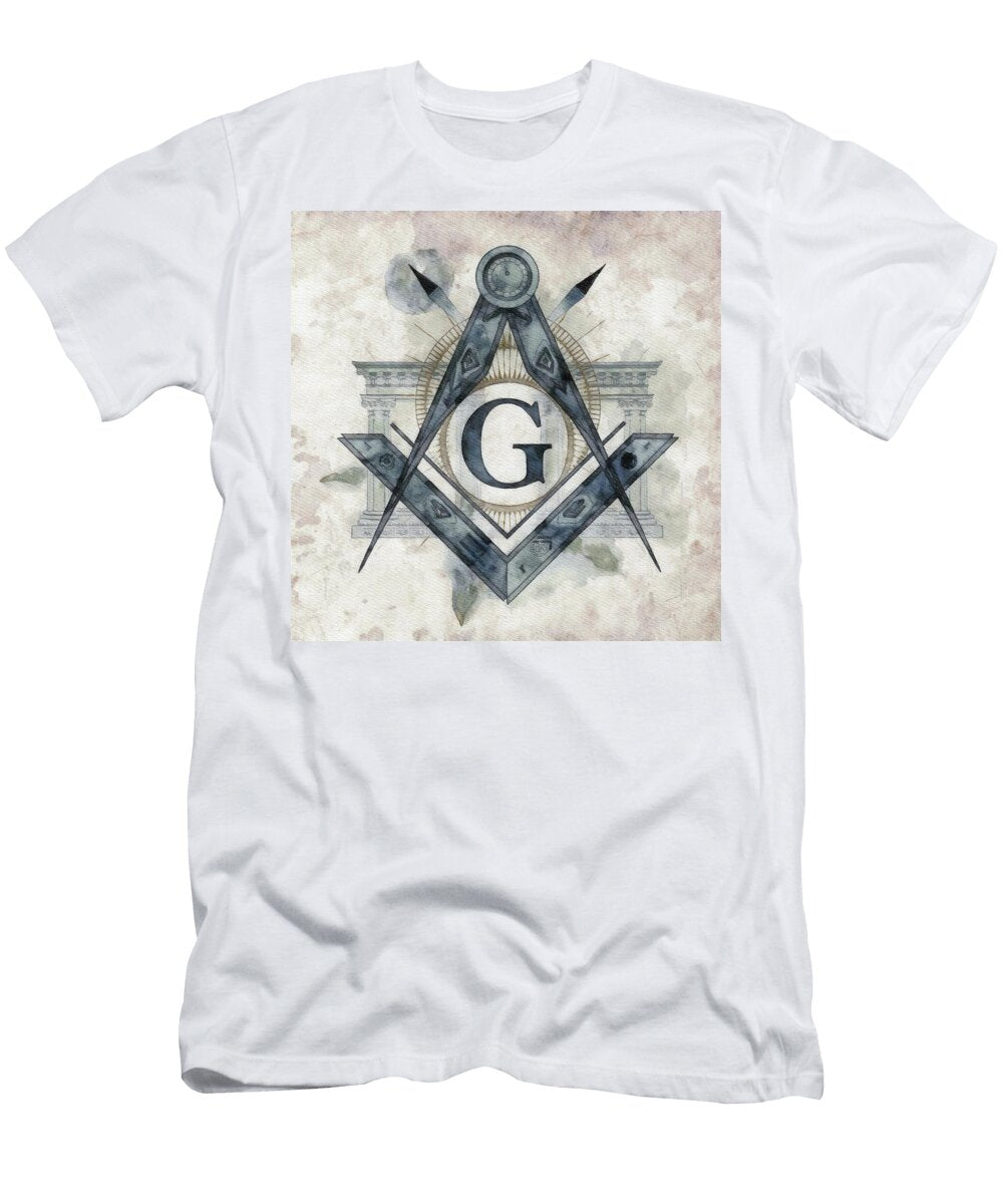 3 Masonic Symbol with Compass and Square Pierre Blanchard T-Shirt