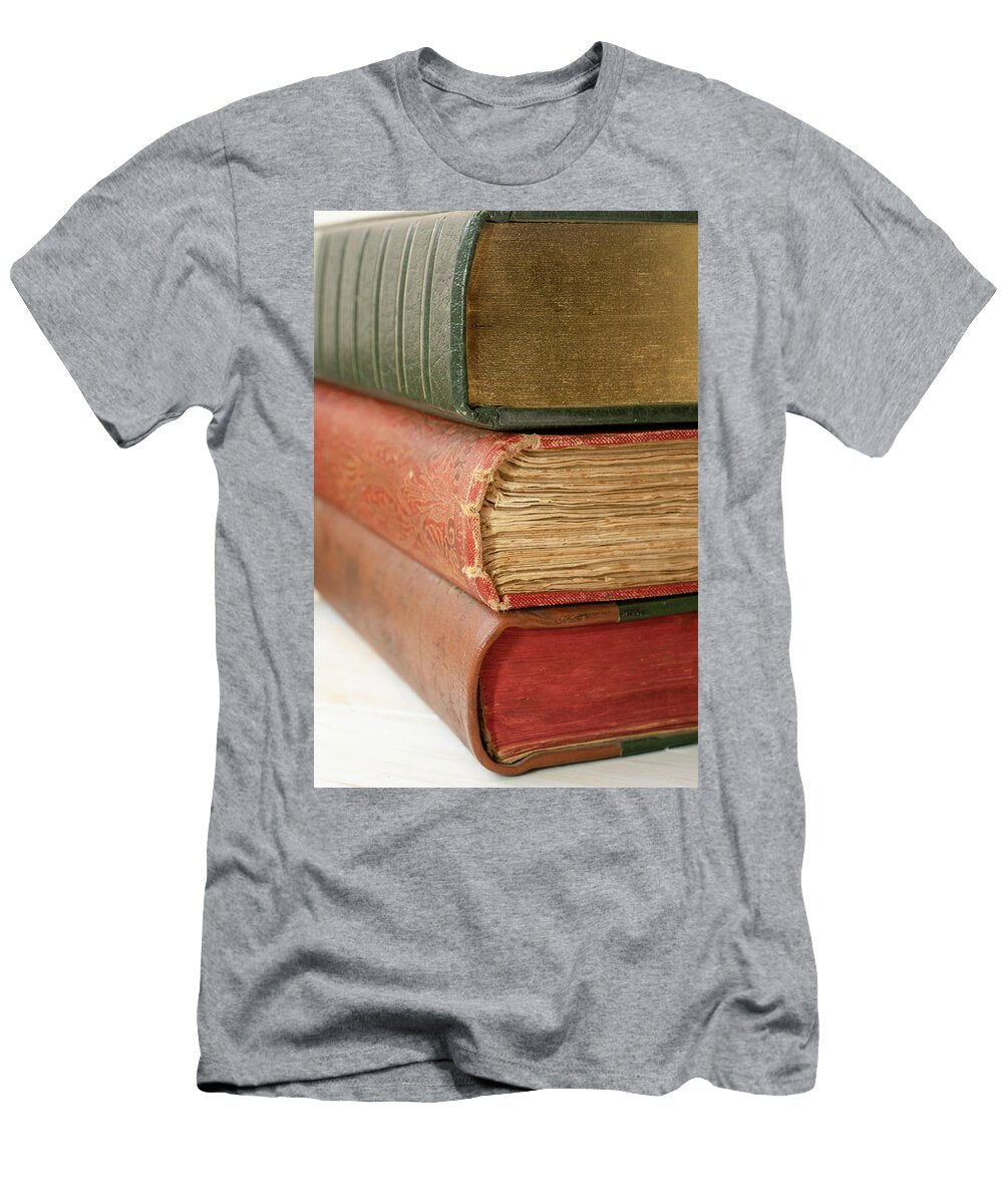 3 Old Books Stacked Macro Detail Dorin Puha T-Shirt