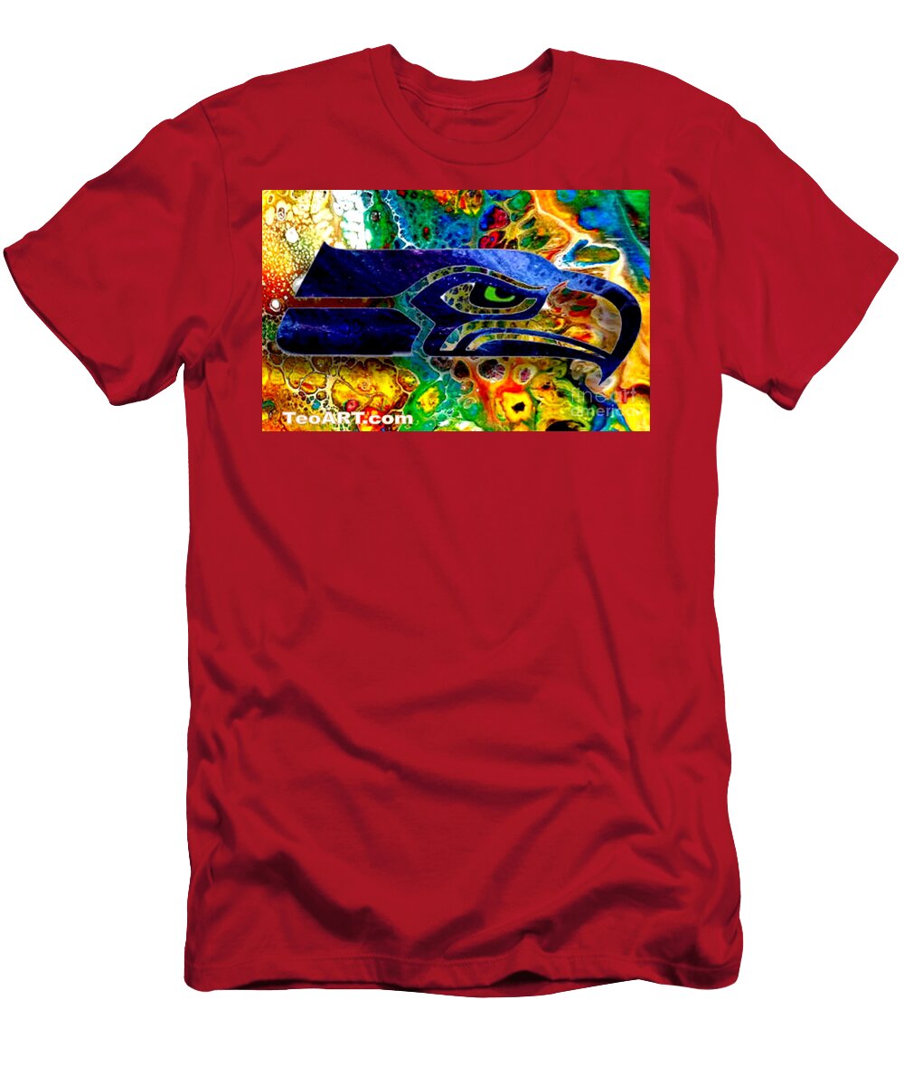 3 Seattle Seahawks Abstract Art Teo Alfonso T-Shirt