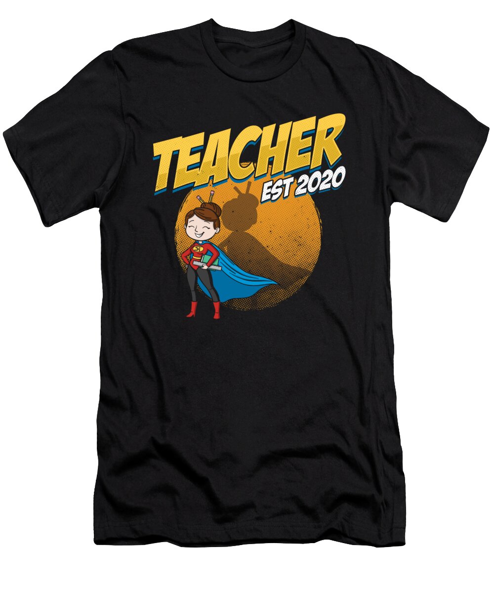 3 Teacher Est 2020 Teaching School Gift Thomas Larch T-Shirt