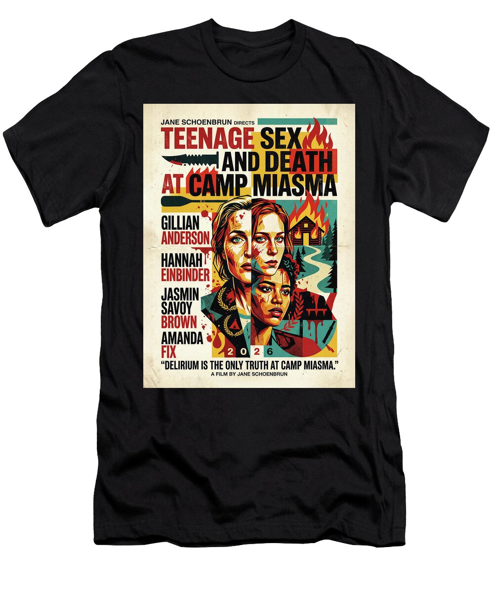3 Teenage Sex and Death At Camp Miasma Minimal Movie Poster Retro Film Poster Vintage 2026 Sampadart Gallery T-Shirt