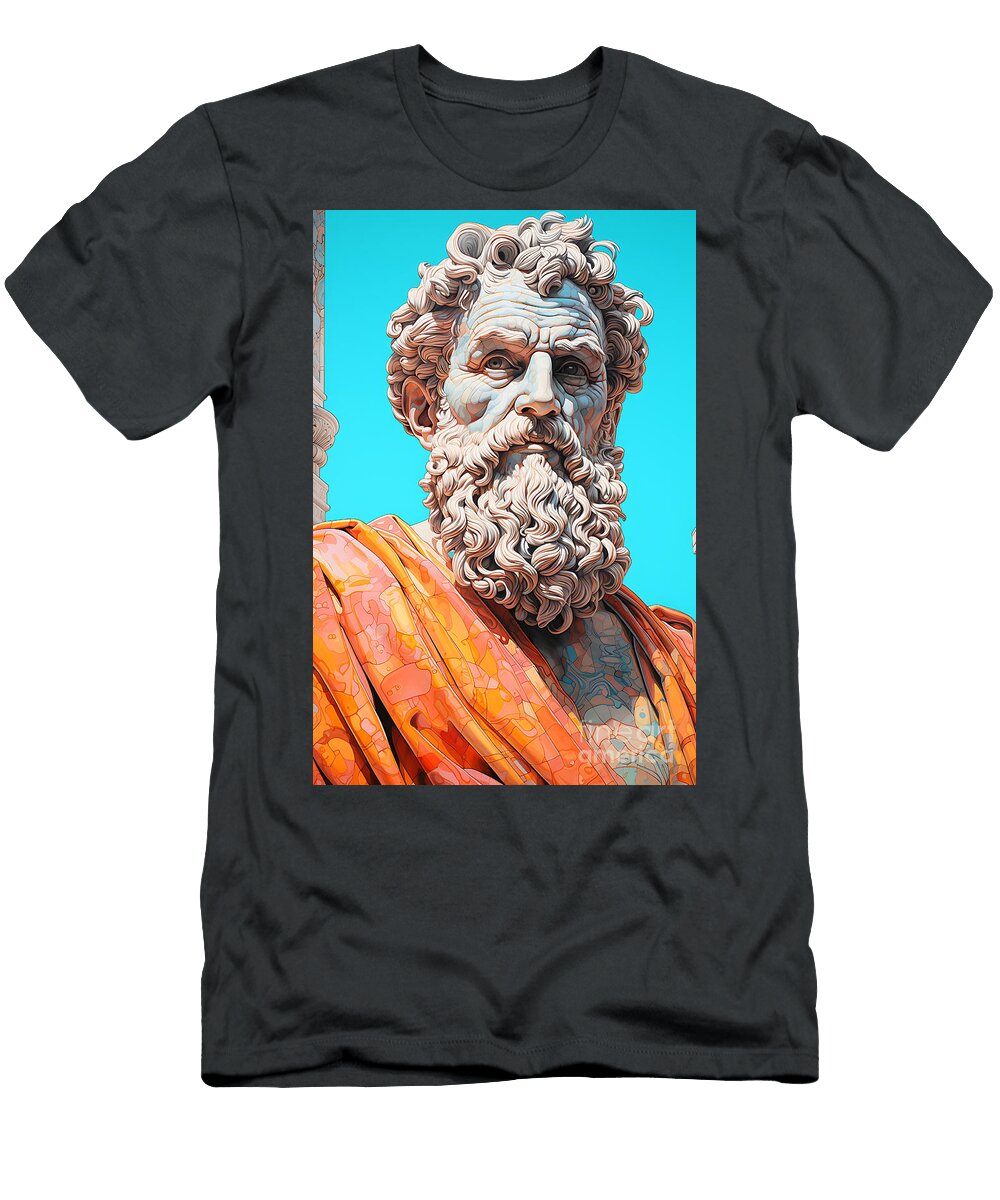 3 the Scholar Retro Pen and Ink Illustration By Asar Studios Celestial Images T-Shirt