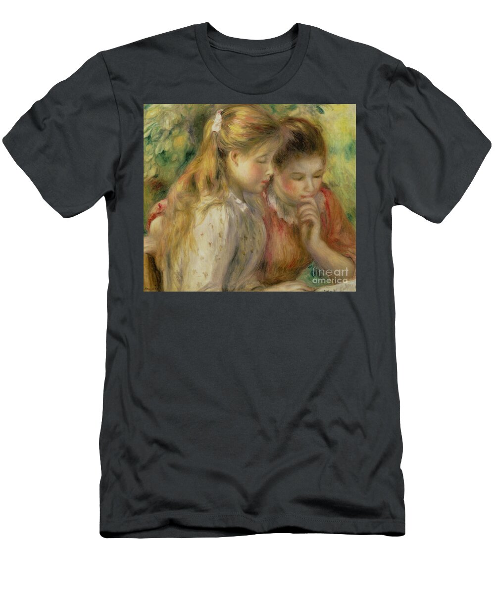 3 Two Girls Reading Pierre Auguste Renoir T-Shirt