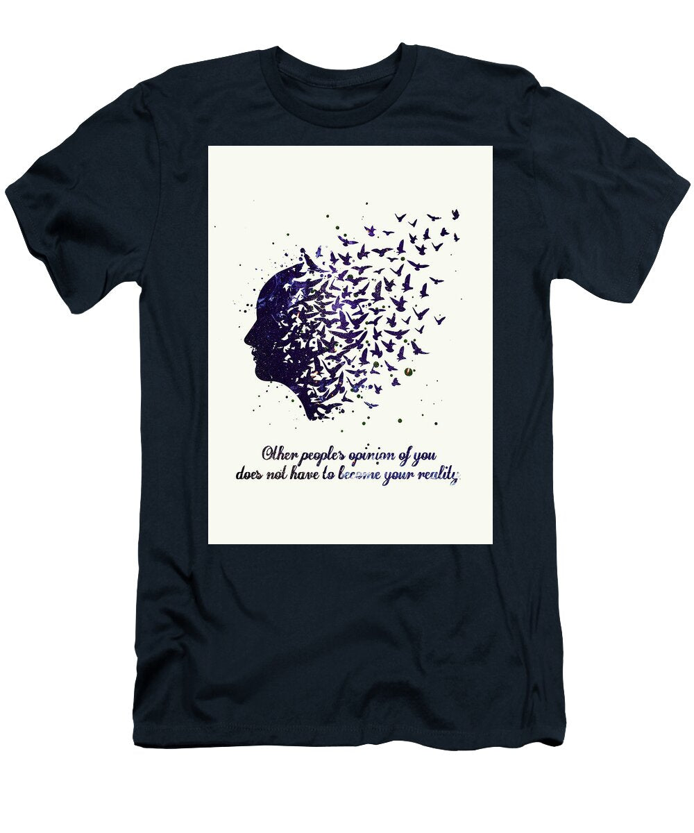 3 Watercolor Free Mind Quote 1 Watercolor Print Flying Birds Quote Meditation Art Yoga Print Psycholog Leith Huber T-Shirt