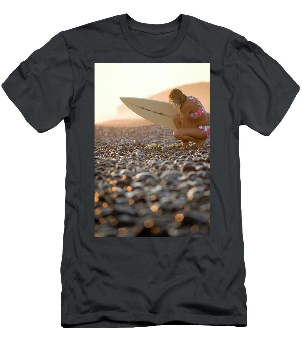 3 Young Woman Walking on Beach Justin Bailie T-Shirt
