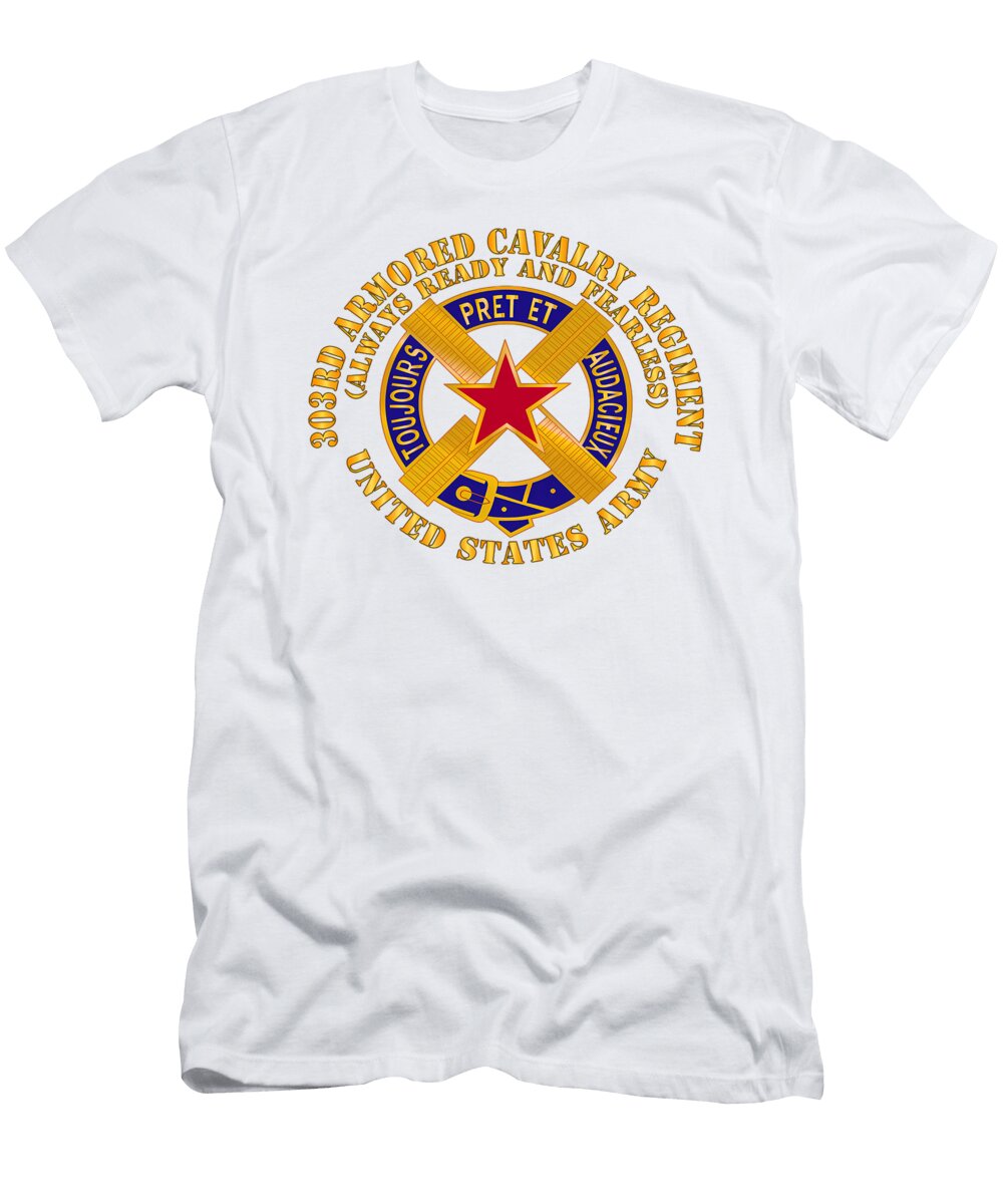 303rd Armored Cavalry Regiment Emblem Milar Style T-Shirt