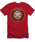 30th Degree Knight Kadosh Jewel on Red Leather Serge Averbukh T-Shirt