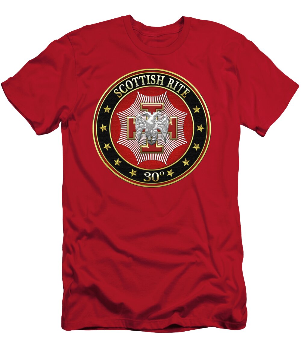 30th Degree Knight Kadosh Jewel on Red Leather Serge Averbukh T-Shirt