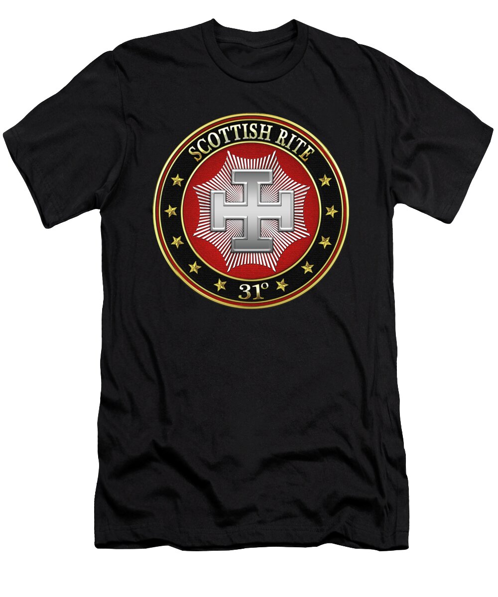31st Degree Inspector Inquisitor Jewel on Black Leather Serge Averbukh T-Shirt
