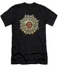 33 Scottish Rite Degrees on Black Leather Serge Averbukh T-Shirt