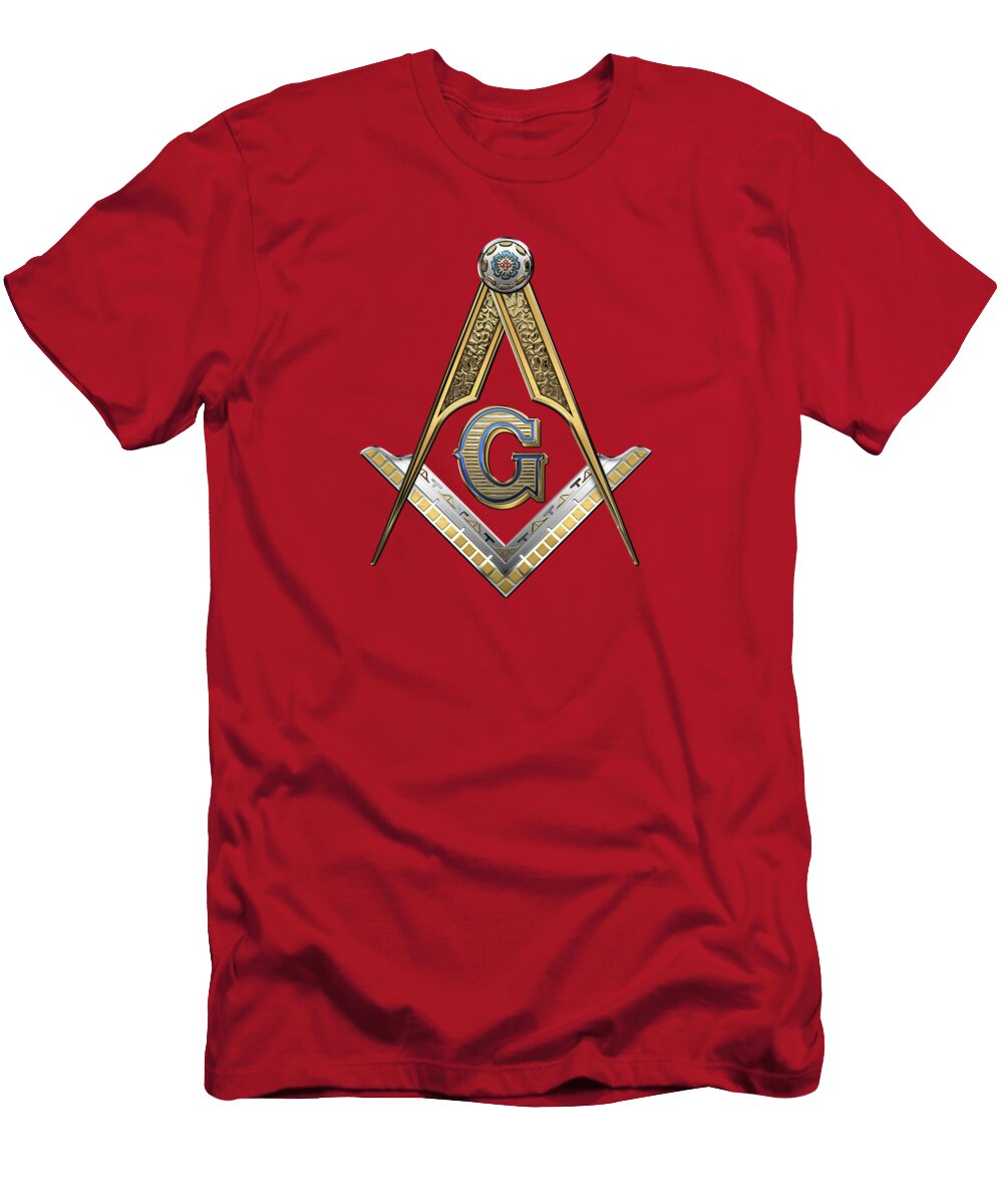 3rd Degree Mason Master Mason Jewel on Red and Black Canvas Serge Averbukh T-Shirt