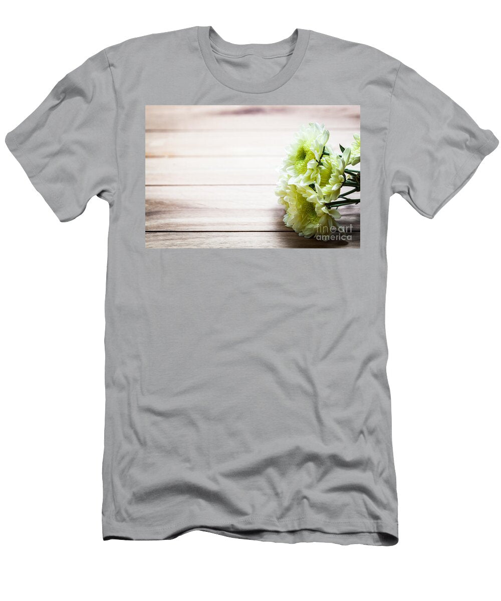 4 Bouquet of Fresh Spring Flowers on Rustic Wood Michal Bednarek T-Shirt