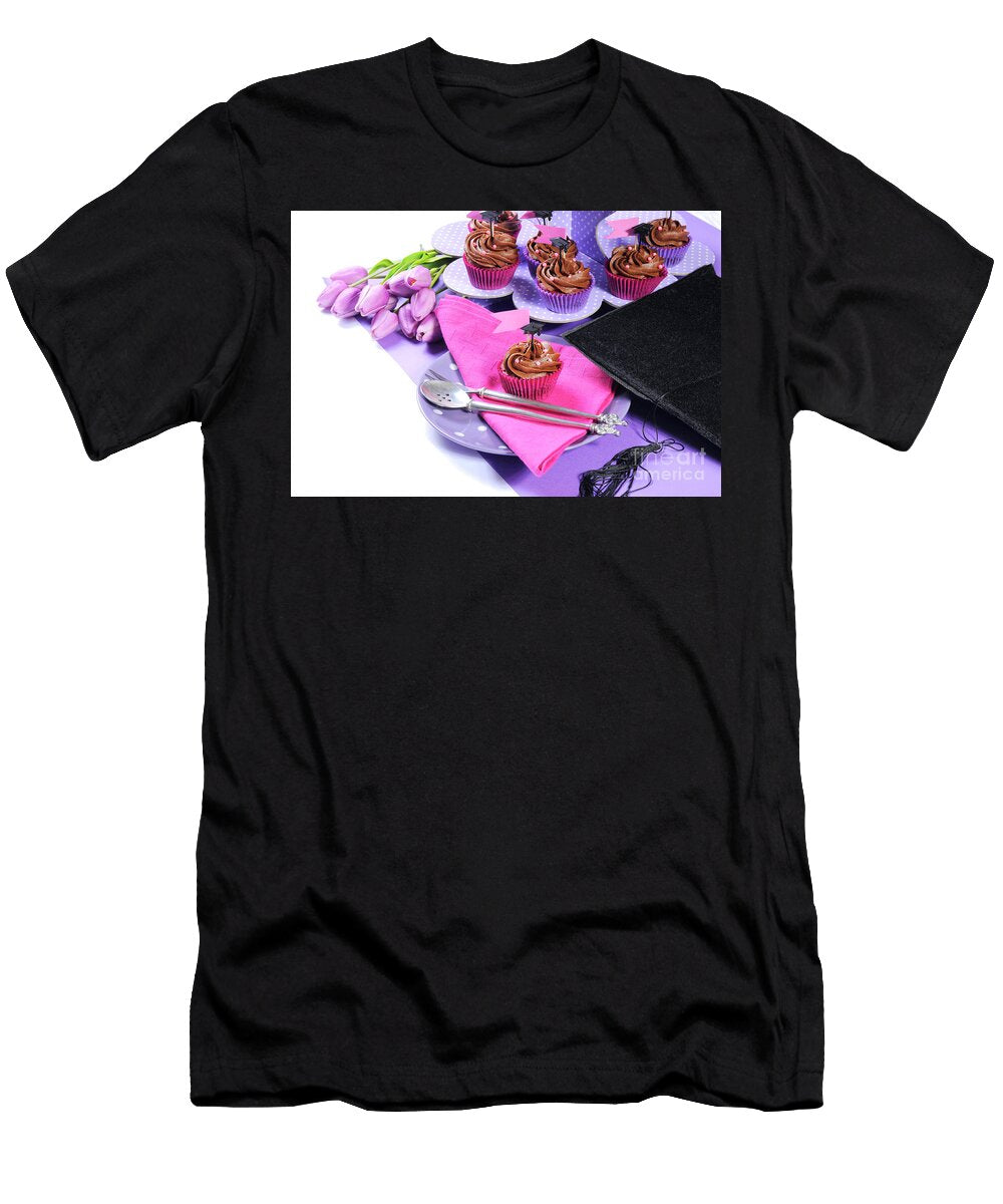 4 Graduation Day Pink and Purple Party Cupcakes Milleflore Images T-Shirt